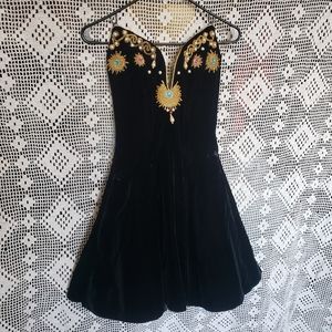 Vintage David Fielden Black Velvet Cocktail Dress